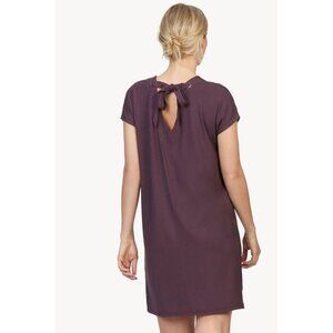 Lilla P Women's Purple Jersey‎ V-Neck Short Sleeve Dress With Tie Back Size S